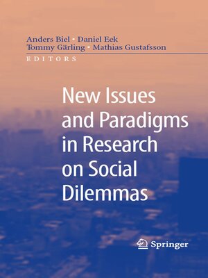 cover image of New Issues and Paradigms in Research on Social Dilemmas